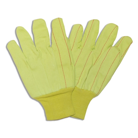 Cordova Canvas, Knit Wrist, Corded, Double Palm, Hi-Vis Yellow #2830CD, 12PK 2830CD